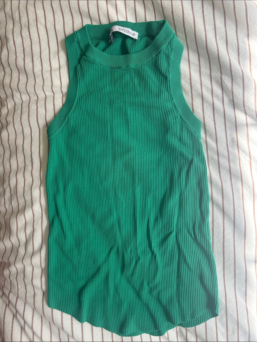 Zara Emerald Green Ribbed Tank Top